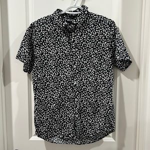 Wellington Black White Patterned Buttondown Shirt